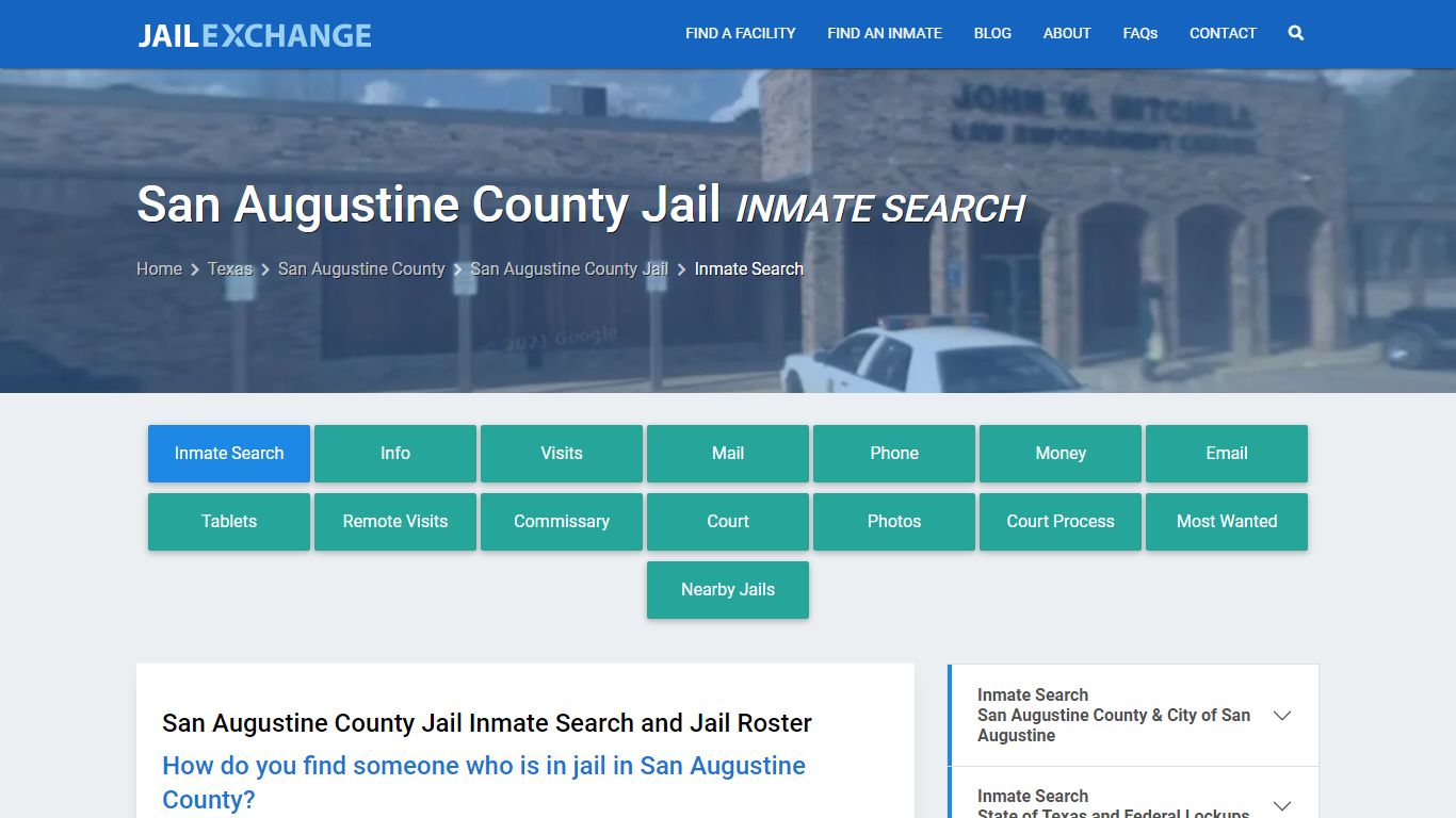 San Augustine County Jail Inmate Search - Jail Exchange